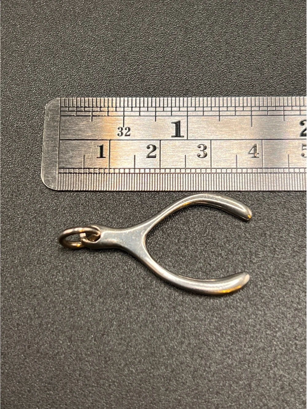 925 Sterling Silver Wishbone Pendant Charm Lucky Good Luck 3.13g